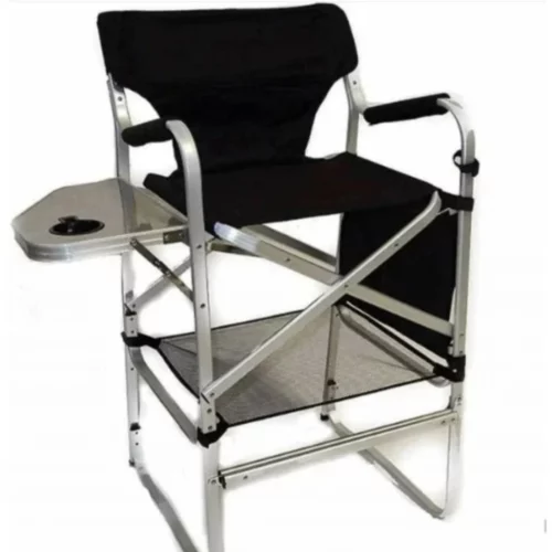 Single Tray Silver Makeup Chair