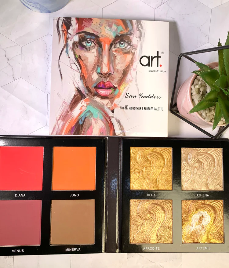 Art Black Edition Sun Goddess 8 In 1 3D Highlighter & Blusher Palette - Image 3